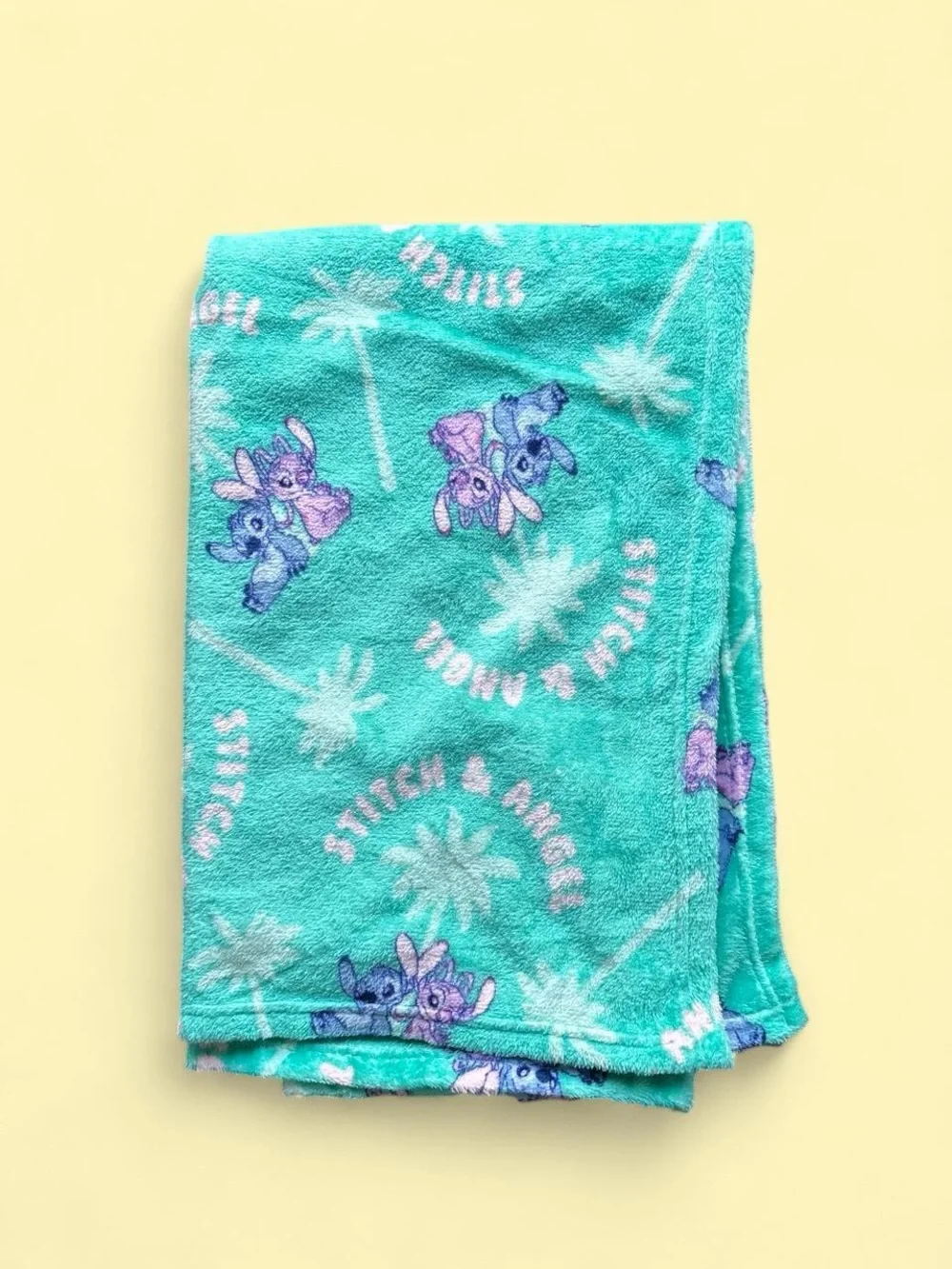 ✨Disney Stitch and Angel fleece blanket with purple Stitch characters✨